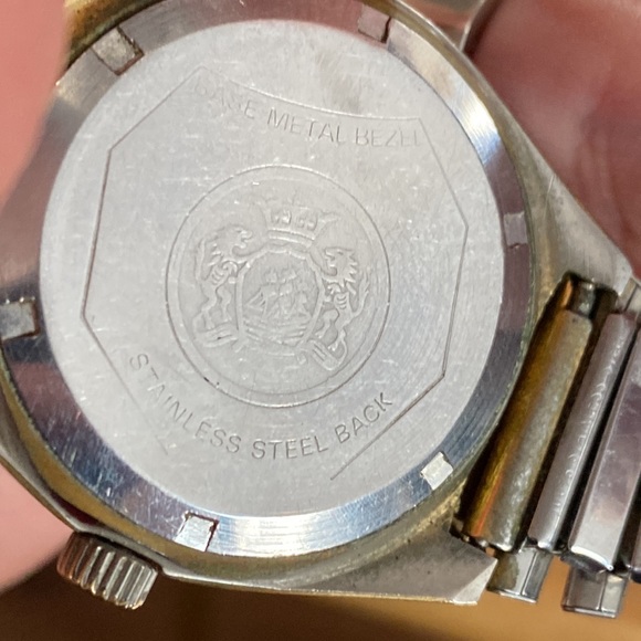 Longreene mens watch windup 21 jewels metallic gold face metal 8 inch strap - Picture 3 of 13